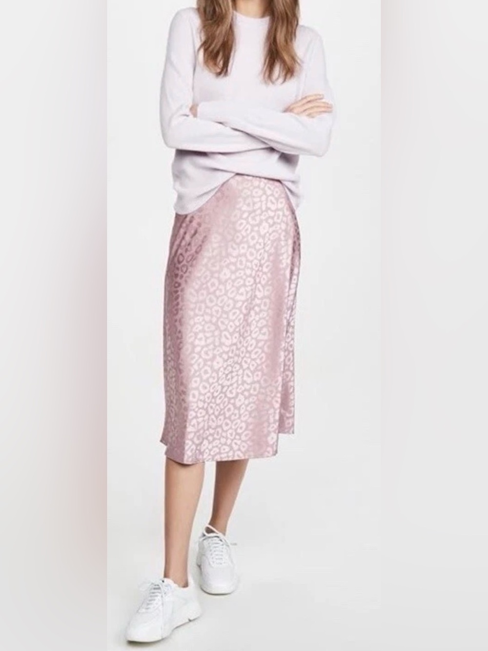 re:named Pink Leopard Midi Skirt